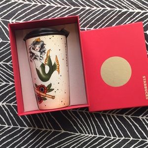 Starbucks Tattoo Mermaid Ceramic Travel Tumbler